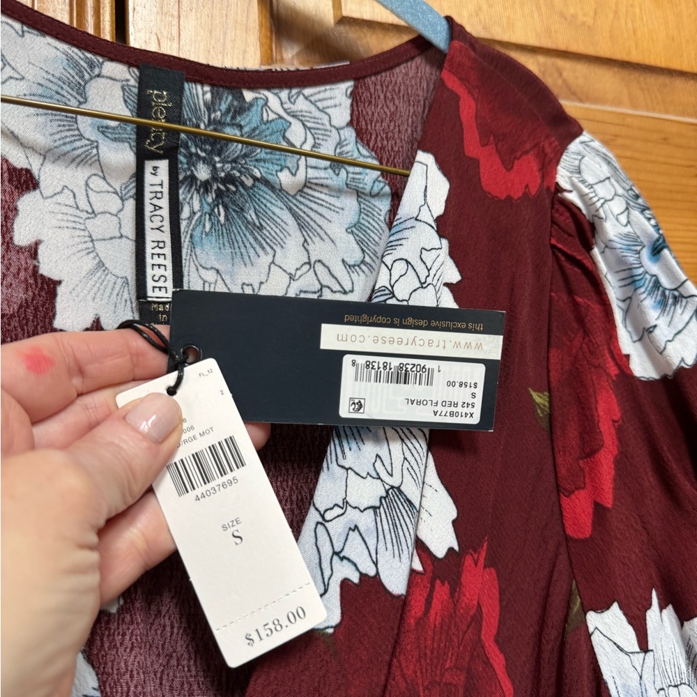 Tracy Reese Floral Burgundy Dress